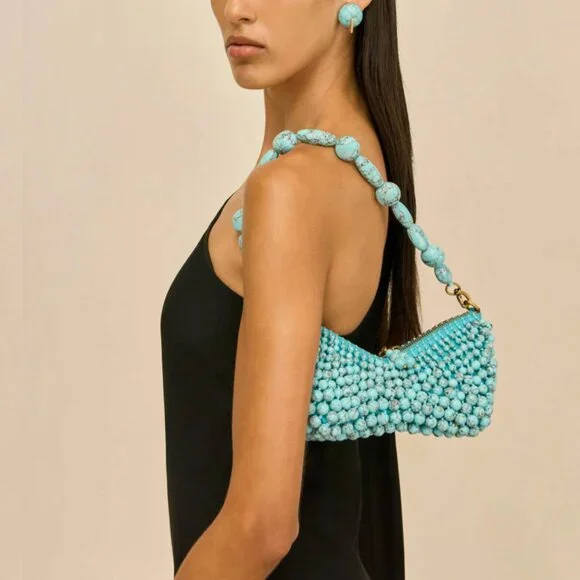 Cult Gaia Mercier Mini Shoulder Bag Turquoise New in Box - Picture 3 of 7